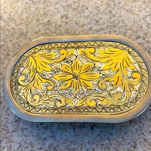 Vintage Nickel Plated Belt Buckle